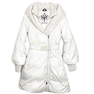 Mackage Off White Long Down Hooded Winter Coat XS